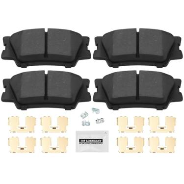Imagem de D1212 Pastilhas de freio traseiras de cerâmica compatíveis com Toyota Camry 2007-2021, 2006-2018 RAV4, Avalon 2008-2018, Matriz 2009-2013; Lexus ES300h 2013-2018, 2007-2018 ES350,2010-2012 HS250h