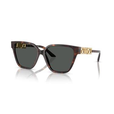Imagem de Versace Óculos de sol femininos armação preta, lentes cinza escuro, 56 mm, Havana, Large