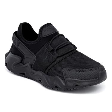 Imagem de Nautica Tênis de corrida infantil | Sapatos confortáveis para meninos e meninas | Tamanhos para crianças grandes e pequenas - (Lace-Up/Bungee) Manalapin, Preto Mono-Mikyle, 17