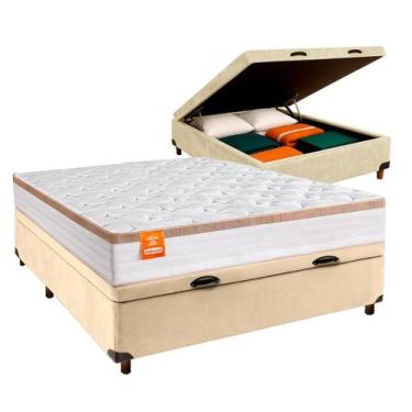 Imagem de Cama Box Bau + Colchão Casal Molas Ensacadas Inducol