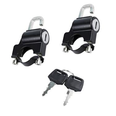 Imagem de Runseaway 2 peças de trava de capacete de motocicleta, trava de cabo de segurança antifurto resistente, ajuste universal para guidão de 22-26 mm, resistente à violação para motocicleta, scooter