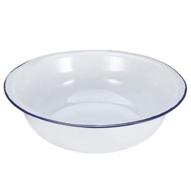 Imagem de VOSAREA Lavatório de pés retrô esmaltado banheira de imersão branca (29 x 29 x 9 cm)