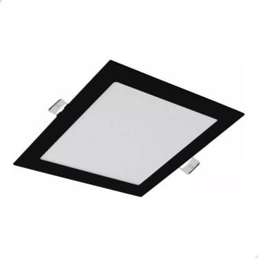 Imagem de Plafon Embutir Quadrado 25W Preto - Luz Branca 6500K