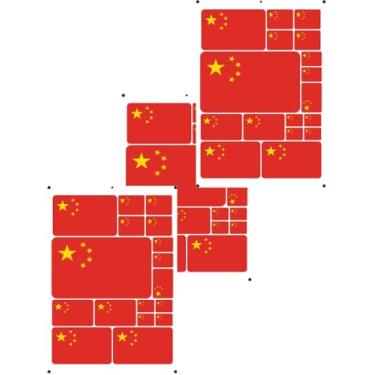 Imagem de NEGNME Adesivo de bandeira nacional de 3 peças da China em vários tamanhos adequado para superfícies lisas como capacetes, computadores, geladeiras, para-choques de carro (vermelho China)