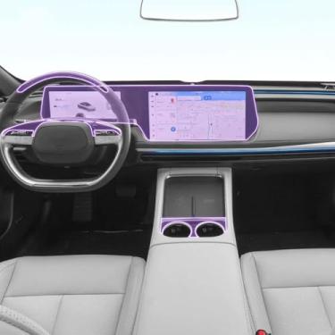 Imagem de XIUXIYING Película protetora de tinta TPU transparente para console central de carro adesivo de tela LCD PPF, para Xpeng P7i 2023-2024