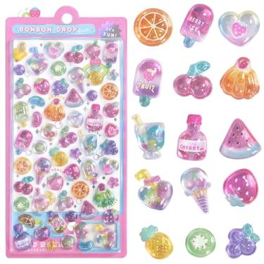 Imagem de Adesivos grossos e fofos, desenhos animados, 3D, frutas, decoração macia, reutilizável, felpudo, portátil, mini adesivos para scrapbooks, agendas, cadernos, capa de telefone faça você mesmo