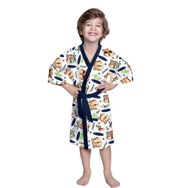 Imagem de Roupao Felpudo Infantil Quimono Estampado Avengers M Lepper