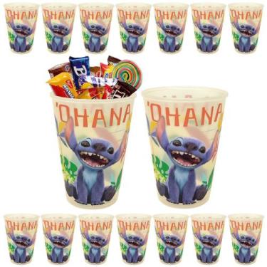 Imagem de 15 Copos Lilo Stitch Festa Lembrança Doce para Sacolinha Surpresa - Pl