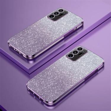Imagem de Capa protetora de silicone com gradiente de luxo para Samsung Galaxy Note 10 20 S10 S20 Plus S21 Fe S22 S23 S24 Ultra (para Samsung S22 Ultra/ROXO)