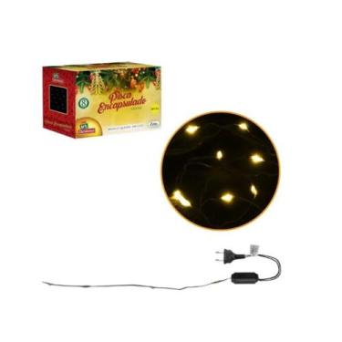 Imagem de Pisca Encapsulado Arame Verde De 100 Led Colorido Bivolt Colorida 8 Fu