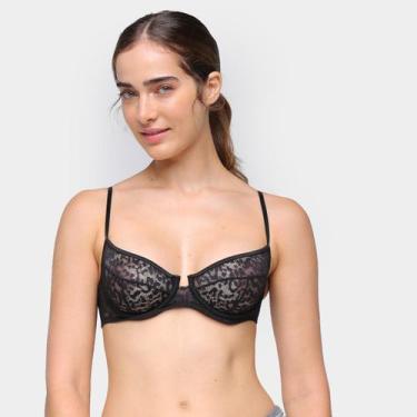 Imagem de Sutiã Colcci Meia Taça Renda, Preto, 46