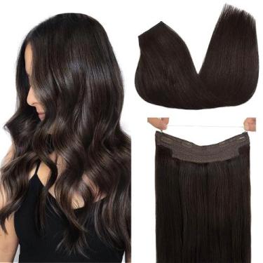 Imagem de Extensões de cabelo de arame GOO GOO Human Hair 40cm 95g Castanho escu