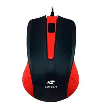 Imagem de Mouse C3Tech, USB, 1000DPI, Vermelho - MS-20RD