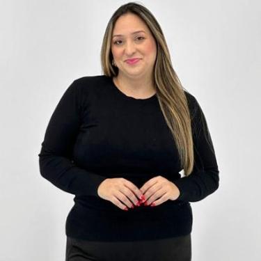 Imagem de Blusa Dunialin de Lã Plus Size Gola redonda Feminina-Feminino
