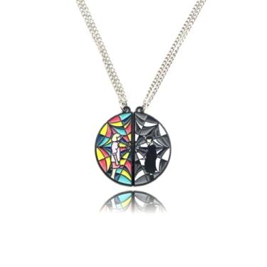 Imagem de Colar para cosplay Addams - Acessórios de bijuteria 2 BFF Amizade Combinando Colar Mercadoria - Presente de Festa de Halloween para Melhor Amigo (B), Zinco, Sem Pedra Preciosa