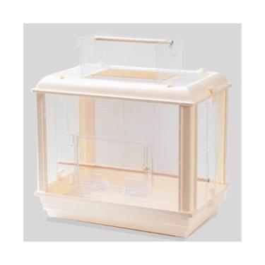 Imagem de Gaiola de pássaro papagaio gaiola de pássaro acrílico transparente ecológico luxo villa especial grande ninho de pássaro (off-white)