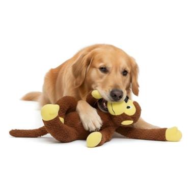 Imagem de Brinquedo Macaco Pet Pelúcia Resistente Para Cachorro Com Apito Embutido Divertida