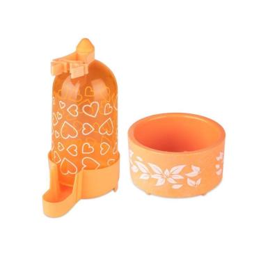 Imagem de Kit - Bebedouro E Comedouro Calopsita N3 Laranja Injetfour