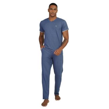 Imagem de Pijama Masculino Visco Calça com Manga Curta e Bolso - 258127