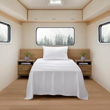 Imagem de Lençóis de acampamento tamanho Queen – Conjunto de lençóis de colchão de ar ao ar livre – Alças de canto embutidas para uso em colchão de ar e acampamento – Projetado para camas infláveis e festas do