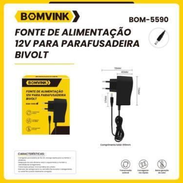 Imagem de Fonte de alimentação 12 v p/ parafusadeira bivolt bom- - Bovik