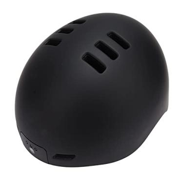 Imagem de Generic Capacete de Bicicleta Inteligente, Capacete de Bicicleta Inteligente, Luz Led Frontal, Câmera 1080p, de Resfriamento de Fluxo de Ar, Descanso de Queixo para Skate para Adultos (Preto)