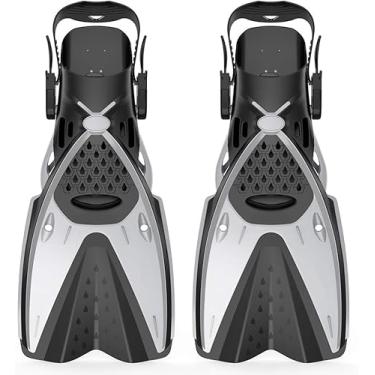 Imagem de Barbatanas De Mergulho Livre Para Mergulho, Nadadeiras De Mergulho Ajustáveis Para Viagem, Nadadeiras De Mergulho Nadadeiras Para Mergulho, Bolso Para Pés De Apneia De Mergulho, Grey, S/M