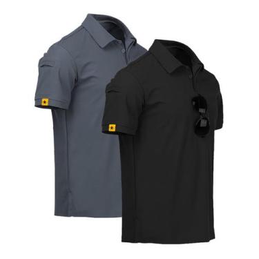 Imagem de Camisas polo masculinas ZITY, pacote com 2 unidades, manga curta, perf
