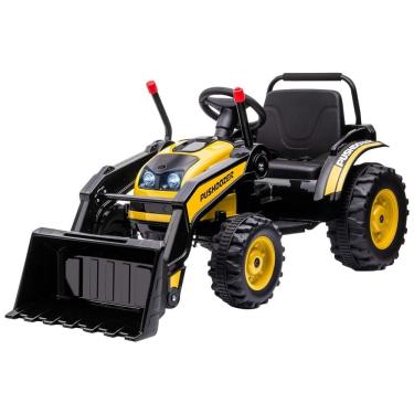 Imagem de Escavadeira Elétrica Infantil a Bateria 6V com Som Realista, 2 Velocidade e Faróis, Aosom, Amarelo