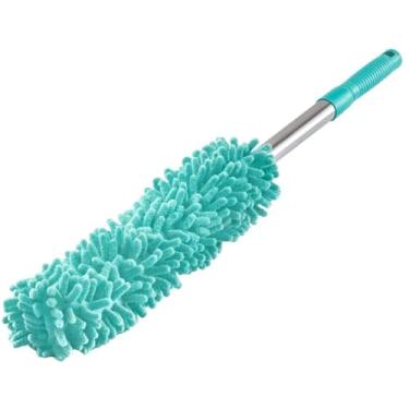 Imagem de Espanador de Pó com Cabo Extensível em Inox, Microfibra Lavável, P/Limpeza Alta de Prateleiras Móveis Estantes Faxina Casa Quarto Cozinha Escritório (Espanador de Pó Cabo Extensível)