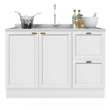 Imagem de Balcao para Pia 2 Portas 2 Gavetas 120cm sem Pia Unna Poliman