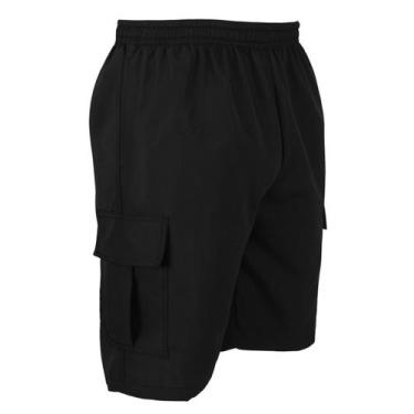 Imagem de Bermuda Cargo Masculina de Tactel 5 Bolsos - Repelique, Preto, P