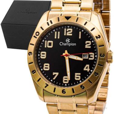 Imagem de Relogio Masculino Champion Analogico Aço Inoxidavel Dourado Preto Orig
