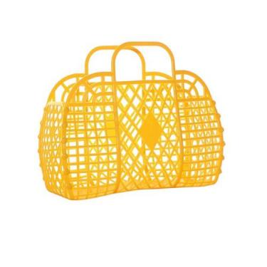 Imagem de Cesta bolsa de plastico infantil para praia e piscina - Miimos, amarel