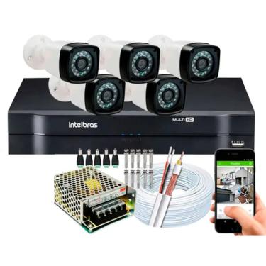 Imagem de Kit 5 Camera de Segurança Infravermelho Full Hd Dvr Intelbras 8ch mhdx full hd S/hd