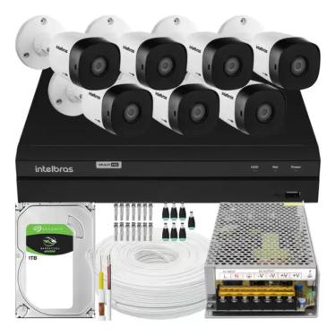 Imagem de Kit 7 Camera Intelbras 20metros segurança monitoramento completo c/hd 1tb