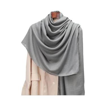 Imagem de Cachecol Pashmina Feminino de Inverno - Quente, com Borla e Listras, Q