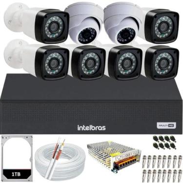 Imagem de Kit Cftv 8 Câmeras Segurança Full Hd 1080p Dvr Intelbras Mhdx 1108c 1T