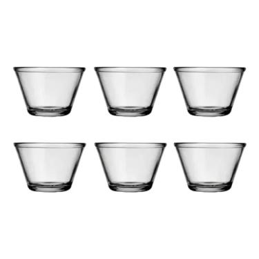 Imagem de Conjunto de 6 Bowls de Vidro, 300ml, Transparente, 6,5cm x 10,5cm, para Saladas, Sobremesas e Petiscos