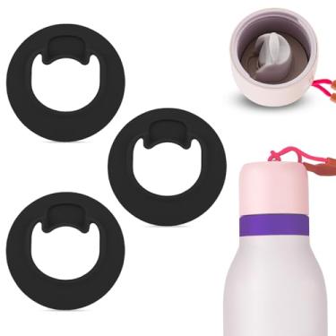 Imagem de 3 peças de substituição de rolha de garrafa de água para Owala FreeSip Twist 510 g 680 g, acessórios de tampa superior de vedação de silicone sem BPA para Owala FreeSip Twist Series (preto)