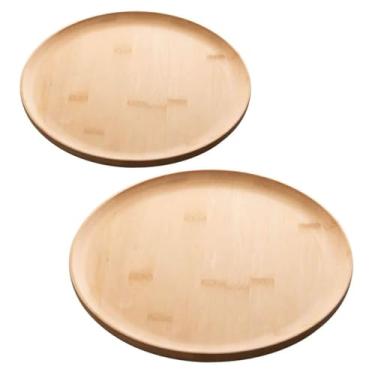 Imagem de Kit 2 Pratos de Bambu Rasos 18cm e 27cm Lyor Bandeja Redonda Petisqueira Servir Decorar