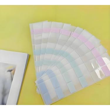 Imagem de 120 abas adesivas de índice - marcadores de página reposicionáveis para livros e documentos, guias de codificação de cores, médio 2,5 x 2,8 cm (cor clara)