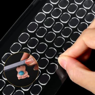 Imagem de 300 peças de massa transparente para figuras, cola de gel removível, adesivo pegajoso, dupla face, pontos adesivos de cera para pendurar na parede, artesanato em museu, 1,3 x 0,8 cm