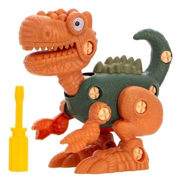 Imagem de Dinossauro T-Rex Monta e Desmonta Estilo Montessori, Brinquedo Educativo Infantil com Chave de Fenda, Estimula Coordenação Motora, Foco e Lógica