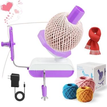 Imagem de Domigard Enrolador de fios, enrolador de bolas de fio elétrico para crochê, giratório de malha de 283 g com velocidade ajustável de tensão forte, lã giratória automática para entusiastas de tricô