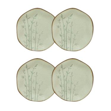 Imagem de Conjunto 4 Pratos de Sobremesa 21,5 cm Ryo Bambu Porcelana Oxford