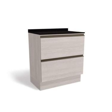 Imagem de Gabinete De Cozinha Modulado Balcão Maxxi G755 2 Gavetas C-tampo 80cm Branco-preto - Kappesberg