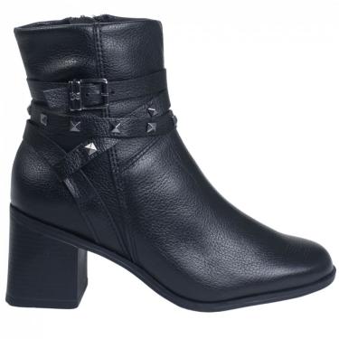 Imagem de Bota Fem Bottero Cano Baixo Salto Bloco Napa Preto 361802-2