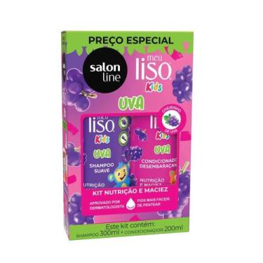Imagem de Kit Shampoo e Condicionador Salon Line Kids Meu Liso Uva