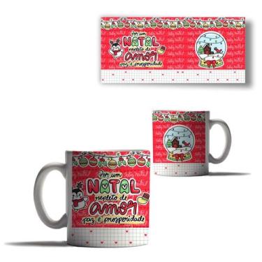 Imagem de Caneca Porcelana Natal Repleto de Amor Paz e Prosperidade - Enjoy Shop